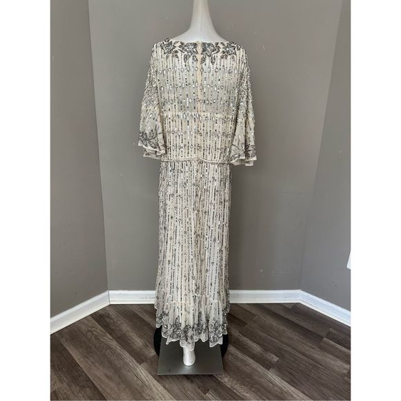 MAC DUGGAL SEQUIN FLOUNCE SLEEVE MIDI DRESS - Picture 5 of 12